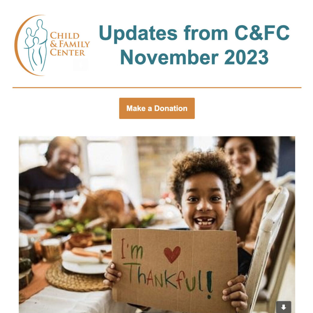 Child & Family Center Newsletter - November 2023